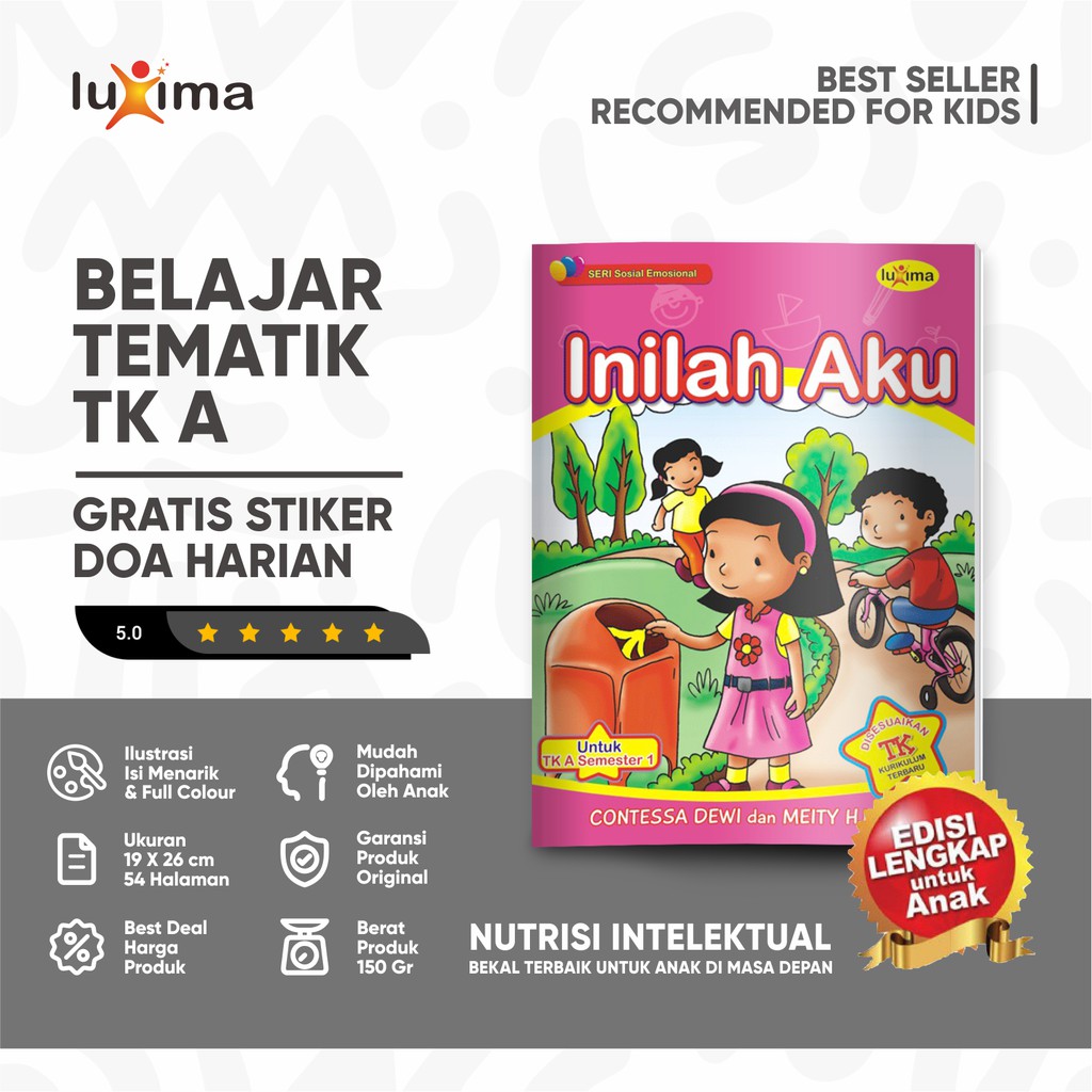 Inilah Aku - Seri Sosial Emosional / Buku Aktivitas dan Belajar Tematik Anak TK A Semester 1 - Pener