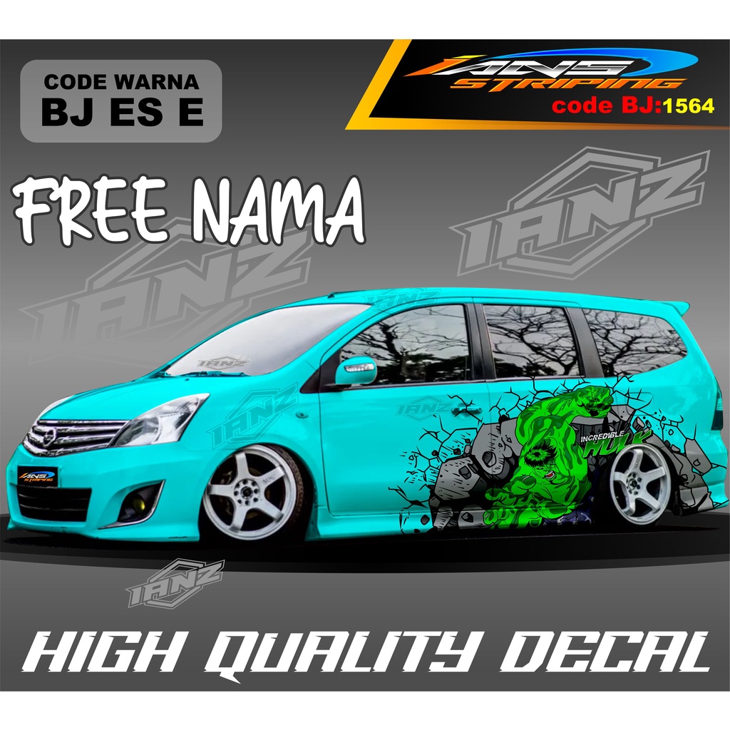 STIKER MOBIL GRAND LIVINA ANIMASI HULK / DECAL STIKER AVANZA / STIKER VARIASI MOBIL XENIA / STIKER MOBIL