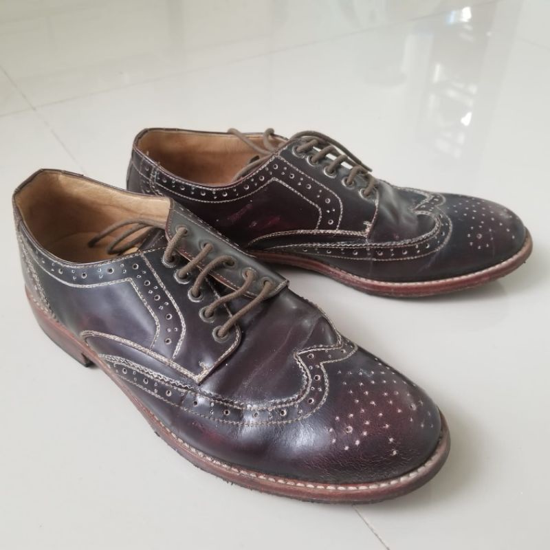 PRELOVED PORTEE GOODS sepatu kulit derby wingtip oxblood formal classic