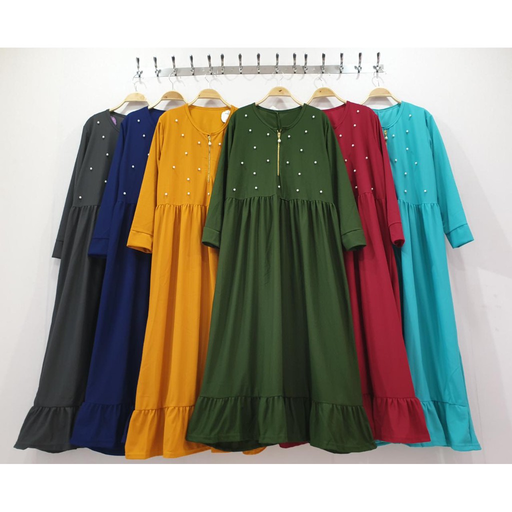 Gamis westylis Gamis BUSUI Jumbo / Gamis Taburan Mutiara ( REALPIC) Size XXXL LD120cm (K9M8) Gamis P