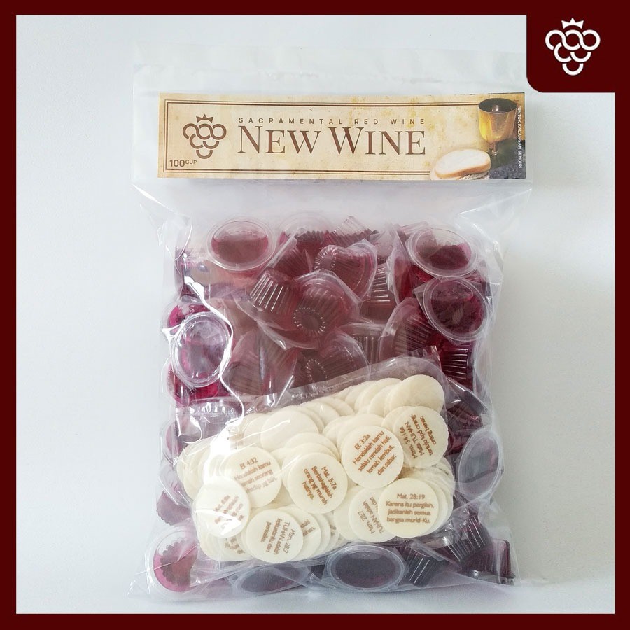 

Minuman Upacara Gereja Isi 100+Hosti Ayat New Wine