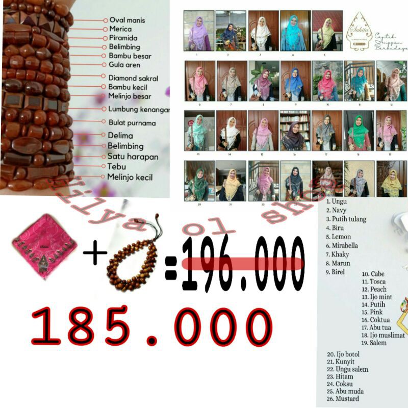 gelang suhita ori + jilbab suhita versi wayang ori