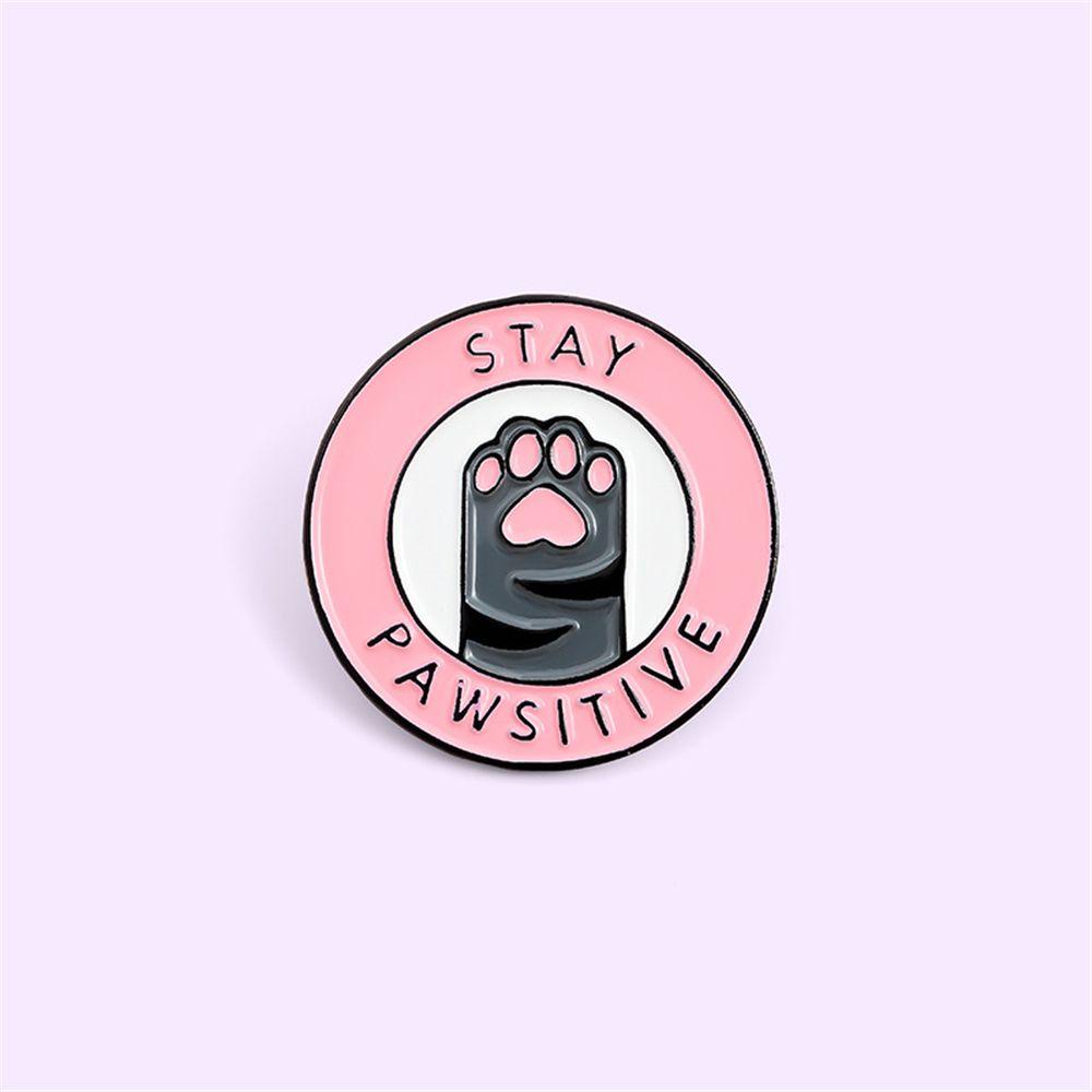 Lily Pin Huruf Kreatif Lencana Enamel Pin Kartun Tetap Pawsitif