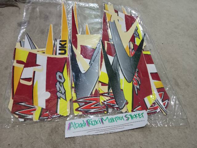 Striping stiker Lis Satria hiu lscm Malaysia Merah putih merah full set seperti Ori Grade A original