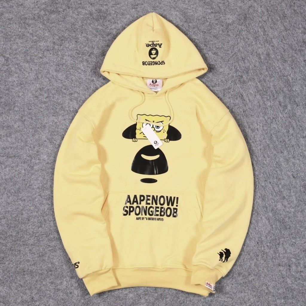 JAKET SWEATER HOODIE SPONGEBOB X AAPE UNISEX PREMIUM QUALITY