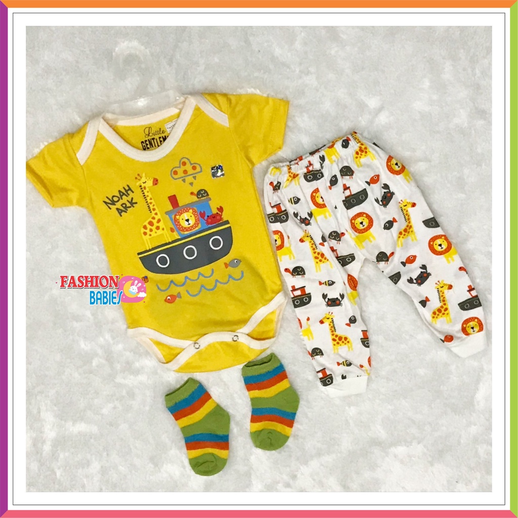 ❤ Fashionbabies ❤ SET JUMPER LEGGING KAOSKAKI 3IN1 / SET NEWBORN / BABY GIFTSET / LITTLE GENTLEMEN