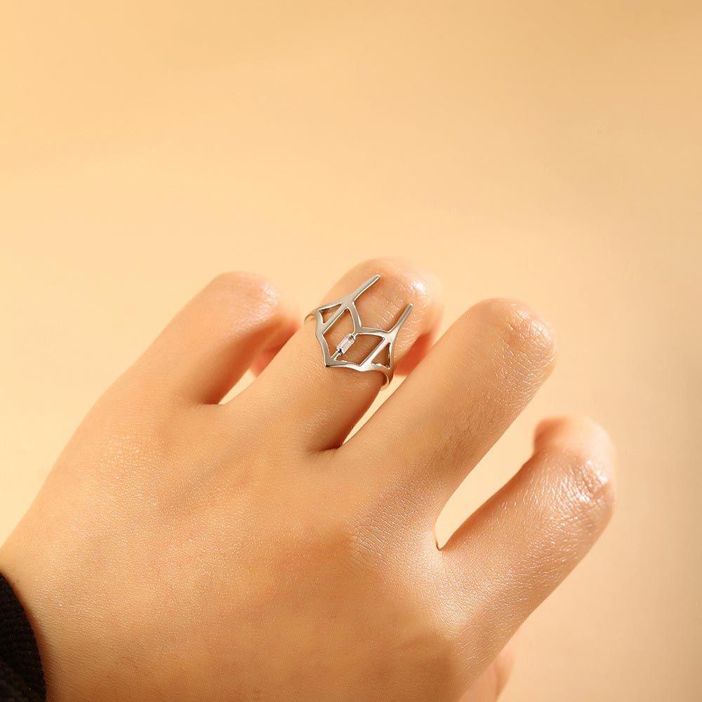 Mxbeauty Cincin Kuku Wanita Trendy Vintage Untuk Perempuan Hollow Zircon Ujung Jari Penutup Pelindung