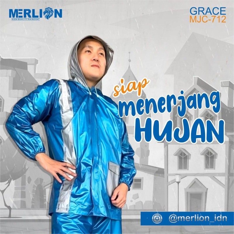 NEW ARRIVALS JAS HUJAN JAKET CELANA MERLION PVC BALLON PREMIIUM ORIGINAL PRODUCT