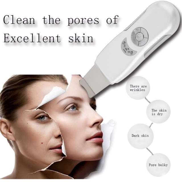 Alat kecantikan wajah Portable ultrasonic skin scrubber facial massage sonic deep skin cleaner