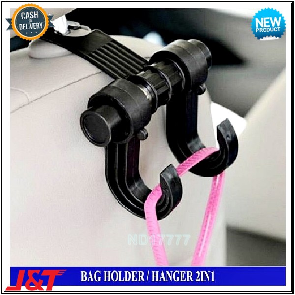 Gantungan Barang Mobil Hanger Pengait Barang Belanjaan di Kursi Jok Sandaran Mobil Car Organizer 2In1