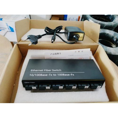 Converter LAN to Fiber Optic 10/100 Mbps - 6 port Fo 2 LAN