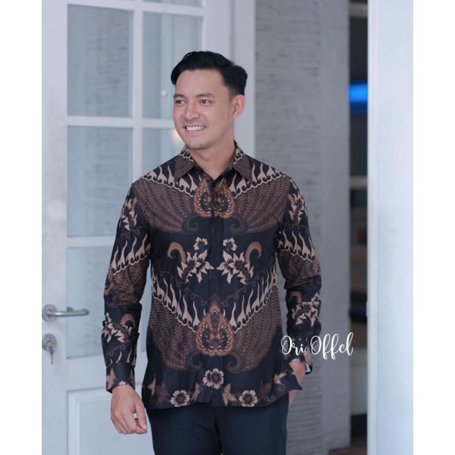 KEMEJA PANJANG ANJELA DAUN Batik Pria Slim Fit Kemeja Batik Pria Kemeja Batik Slim Fit Pria Batik Slim Fit Baju Batik Pria