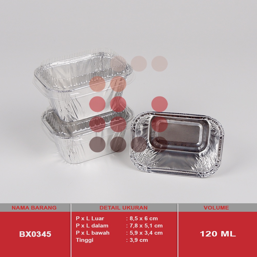 ALUMUNIUM FOIL CUP BX0345 + LID MIKA / macaroni schotel / kalpertart