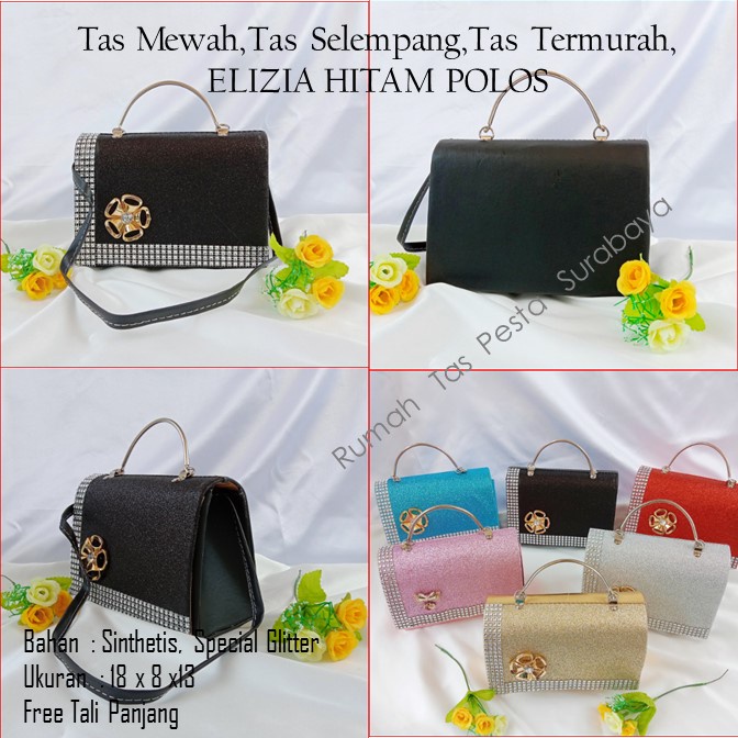 Tas Mewah,Tas Selempang,Tas Termurah,ELIZIA HITAM POLOS