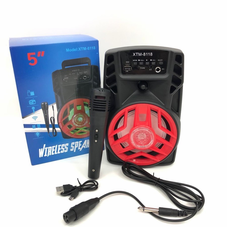 COD SPEAKER BLUETOOTH KARAOKE 5 INCH XTM-8118 PLUS MIC KARAOKE/SALON AKTIF 5 INCH XTM-8118