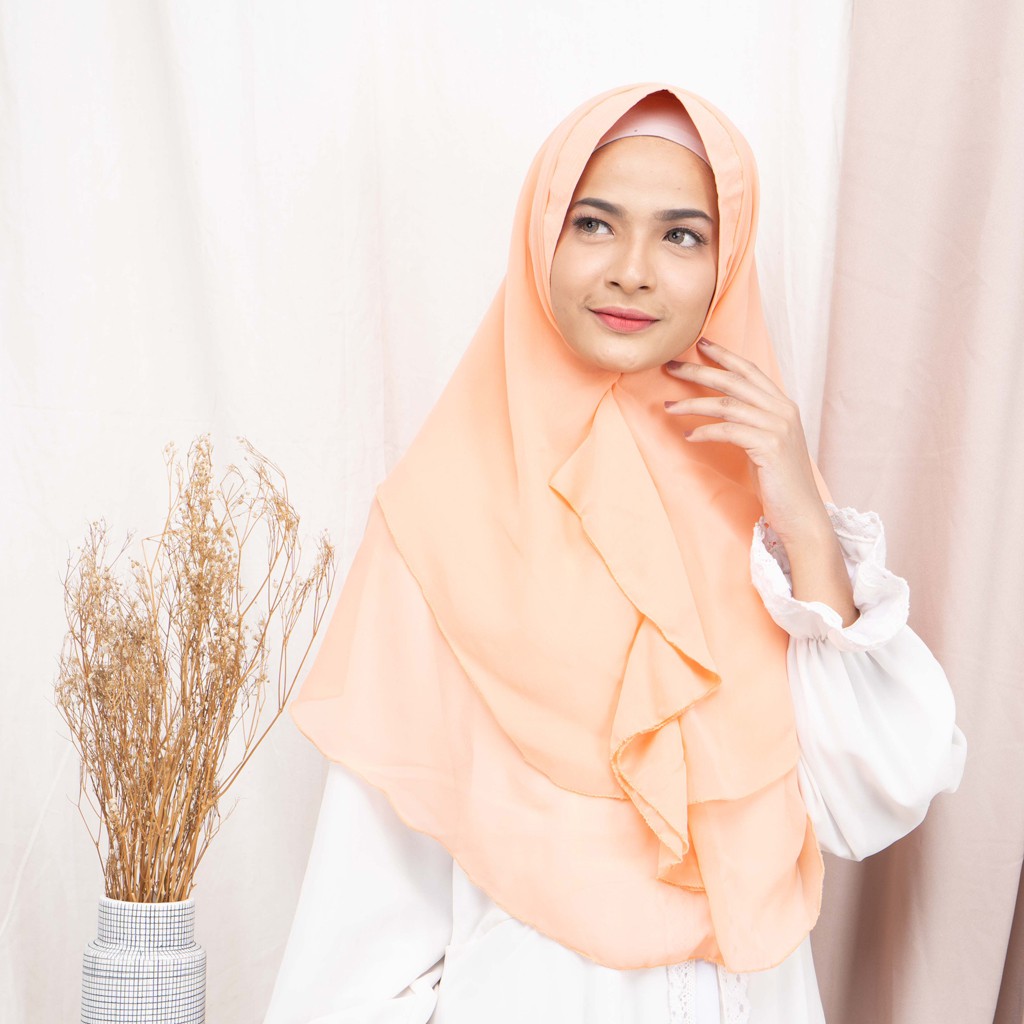 JILBAB KHIMAR 2 LAYER DAISY / JILBAB SYARI MURAH / JILBAB INSTAN JUMBO TERBARU / HIJAB SYARI LANGSUNG PAKAI