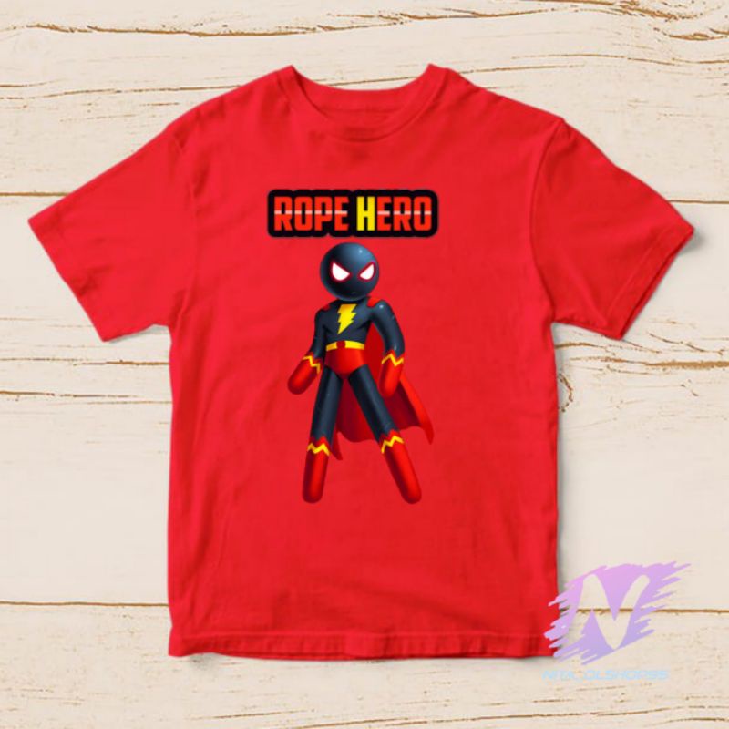 kaos anak mobile ropehero baju stickman superhero