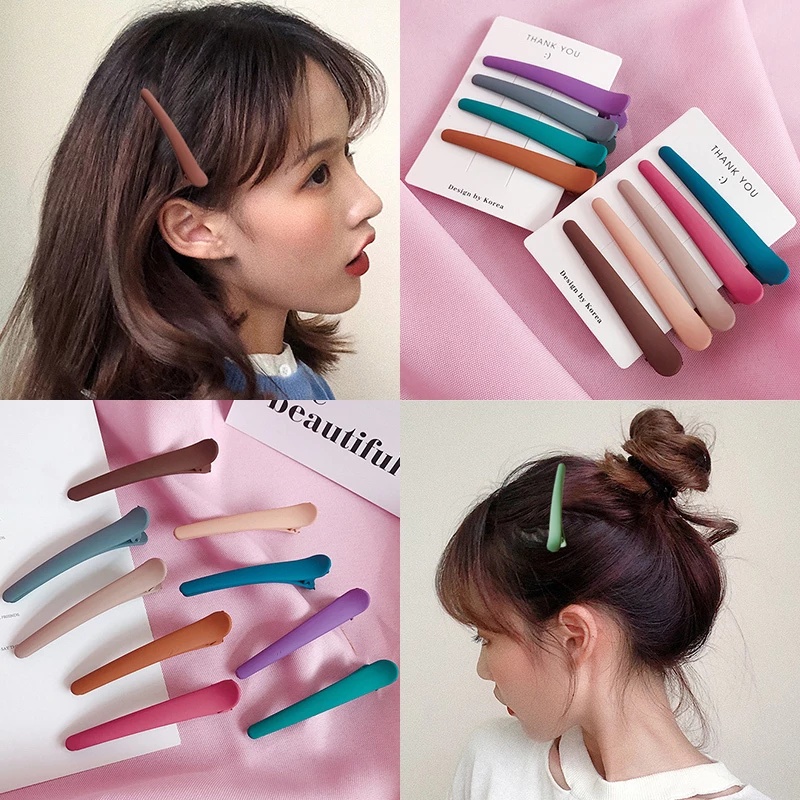 5pcs Jepit Rambut Model Simple Bahan Plastik Untuk Wanita