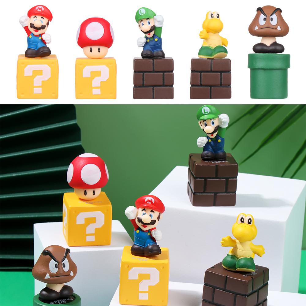 R-flower 5pcs / set Mainan Action Figure Super Mario Bros Untuk Anak