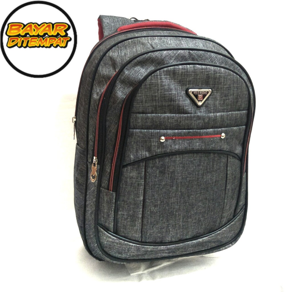 Polo Regsno Tas Ransel Pria Dan Wanita Tas Punggung Backpack - Grey