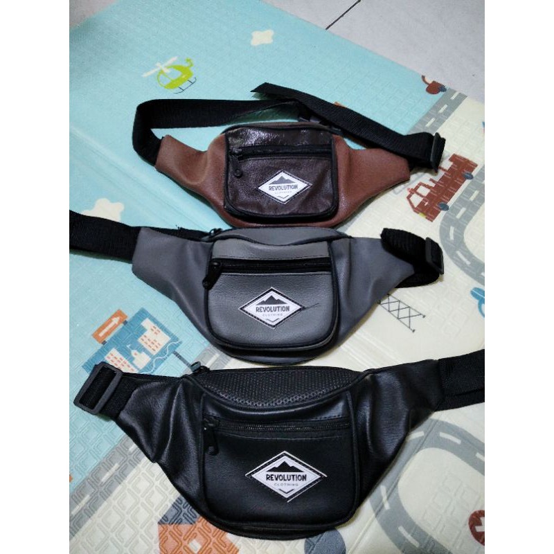 Waistbag Revolution WATERPROOF Original ( HARGA GROSIR ) TAS TAHAN AIR - Tas Pinggang Model Kulit Kualitas Import