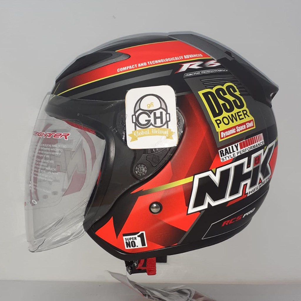 HELM NHK R6 MOTIF RALLY BLACK ORANGE DOFF