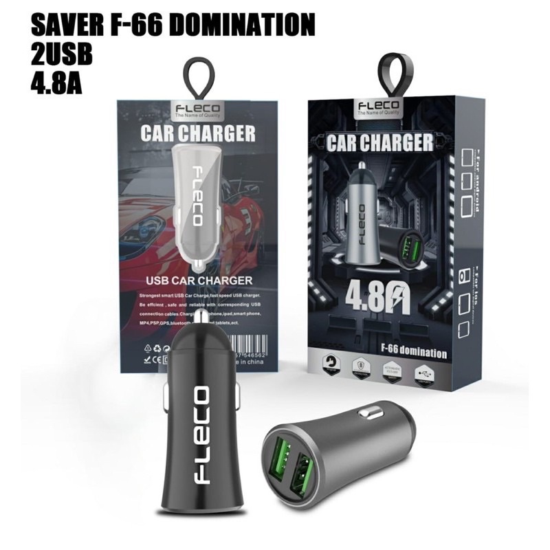 PROMO SABER MOBIL FLECO F66 DOMINATOR CAR CHARGER 2USB