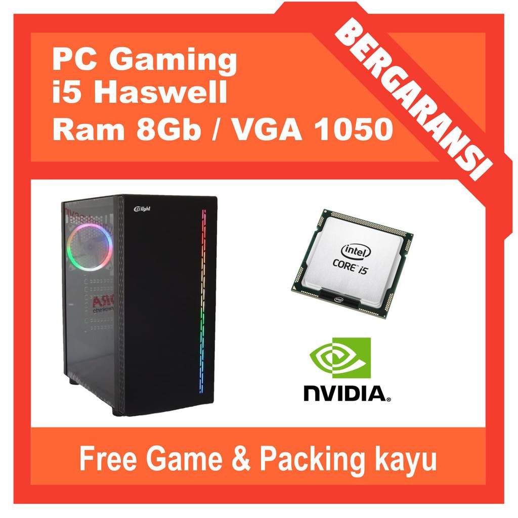 PC Gaming Intel core i5 Haswell ft VGA RX 580 8GB DDR5 | SSD NVME 256 | LANCAR GTA RP