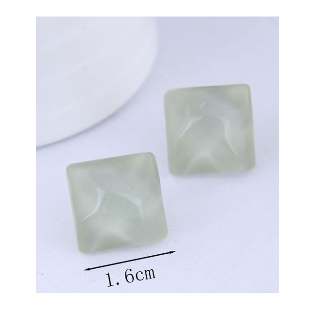 LRC Anting Tusuk Fashion Resin Square Earrings A58453