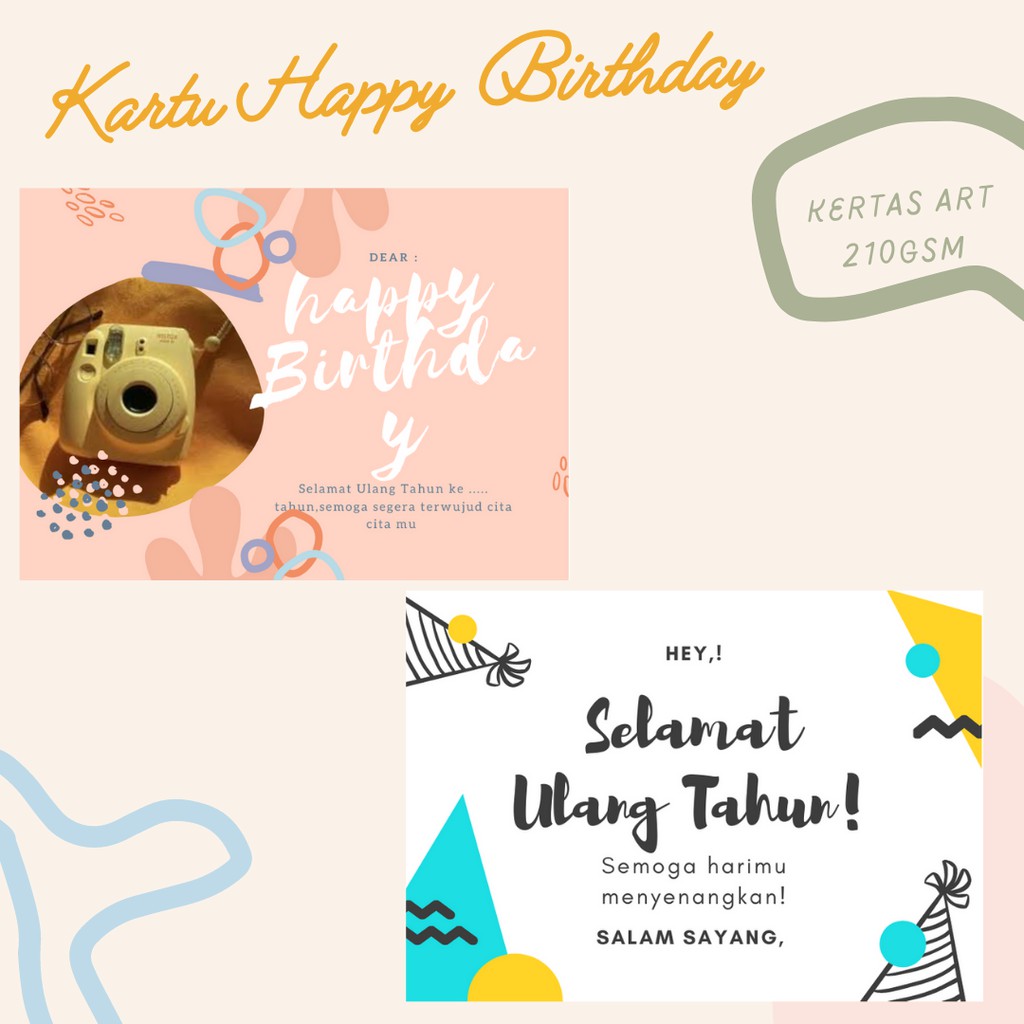 Jual KARTU UCAPAN HAPPY BIRTHDAY ART ARTOON/CARD Shopee Indonesia