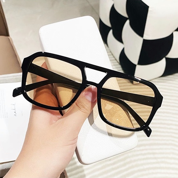 COD✨1 PCS Kacamata Hitam Korea Wanita Kacamata Leopard Aviator Retro Klasik Frame Besar Anti Radiasi Lensa UV Untuk Pria / Wanita Sunglasses