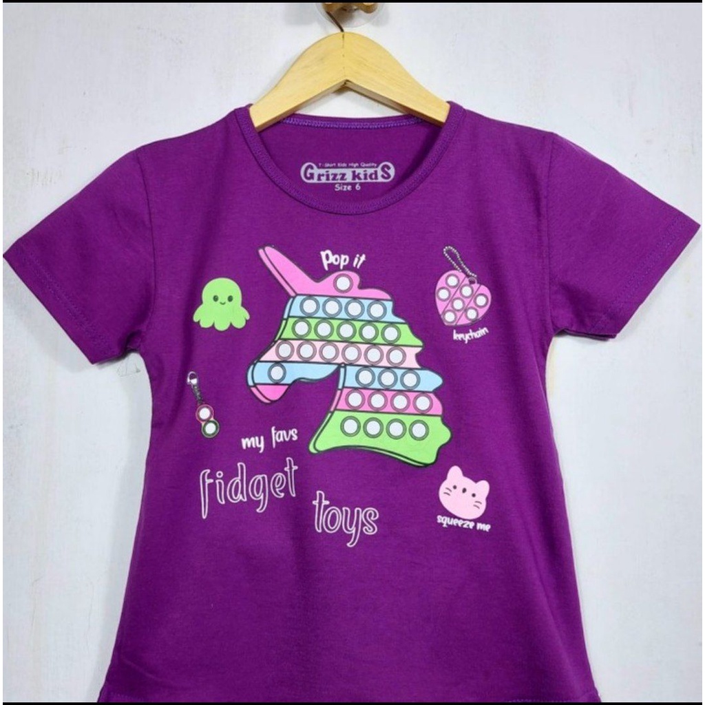kaos anak pop it unicorn ungu