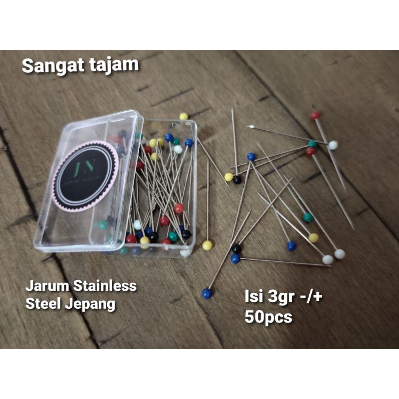 1 box peniti bohlam dan 3box jarum pentul stainless Steel jepang