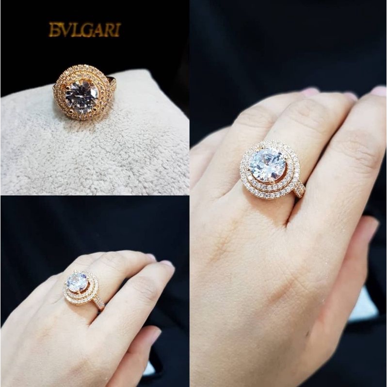 Cincin Zircon lapis emas Premium Quality anti karat anti alergi Ring Branded import c6