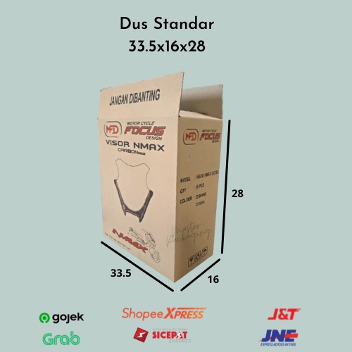 

Kardus/Dus Standar/Box Visor Motor BFlute uk. 33.5x16x28 Ada Sablon