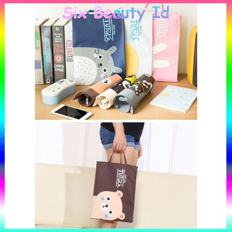 

NEW!!! PF01 Creative Fun Print Portable A4 file Storage pouch bag / Tempat Buku Alat Tulis