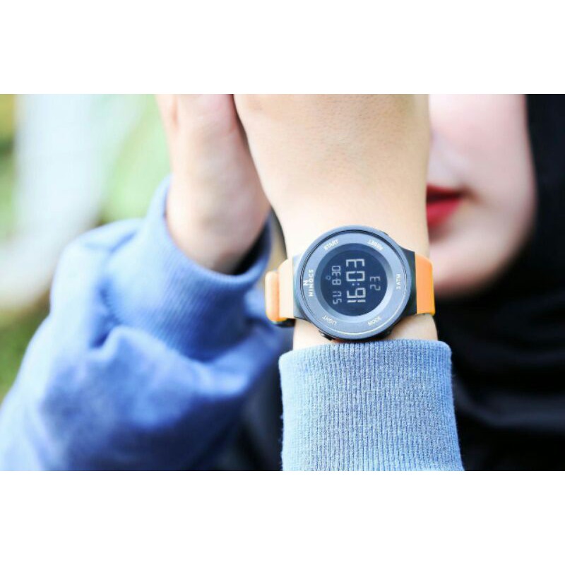 Jam tangan sporty digital wanita Ninocs Original jam Warna Orange  garansi 1 tahun