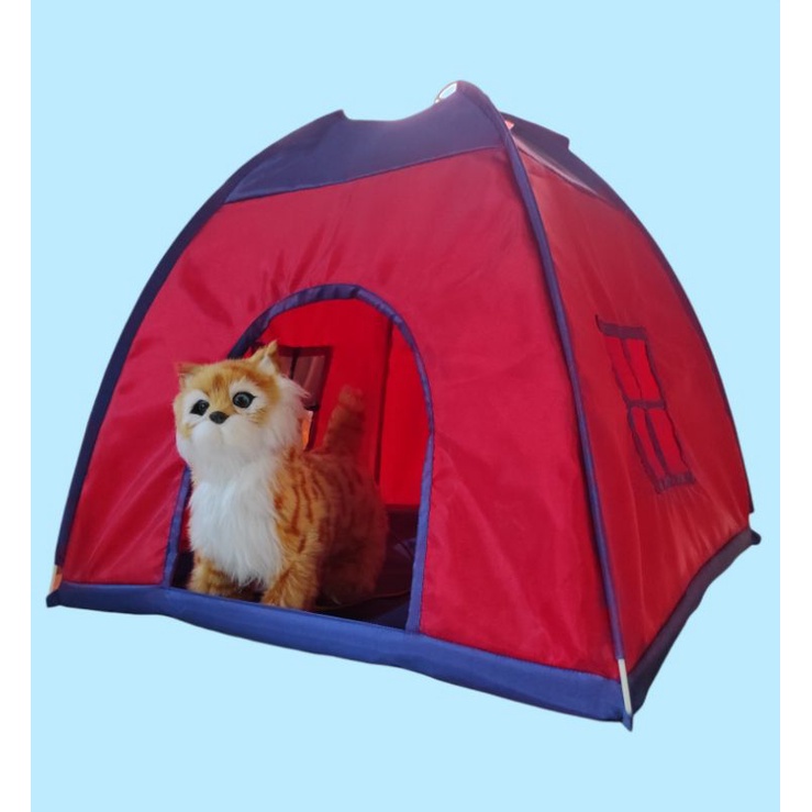 Tenda Kucing Blue Red Pet Tent