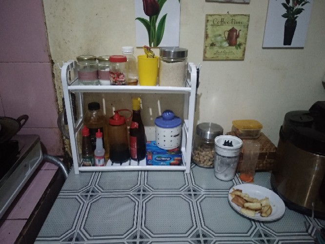 Rak Dapur Rak Kamar Rak Kamar Mandi Rak Tempat Bumbu Rak Penyimpanan Rak Serbaguna 2susun Z693