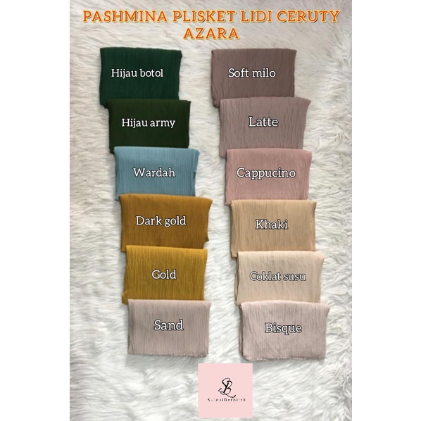 PREMIUM PASHMINA PRISKET Lidi  AZARA Ceruty Pasmina Plisket Full Ceruti 90x180 cm Cantik Kekinian-3