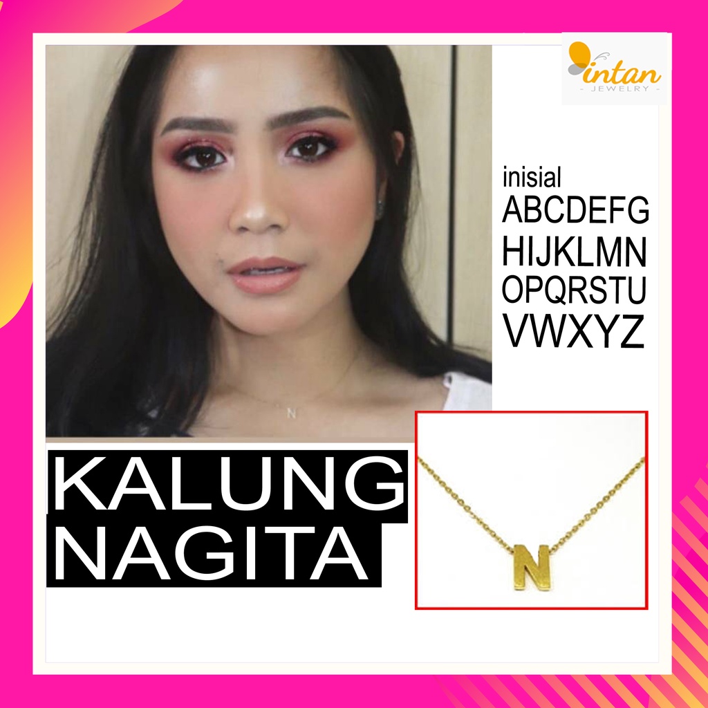 Kalung Nagita Inisial Alfabet Nama Huruf Kecil Dainity Letter Alphabet Alphabeta Slavina Abjad A B C