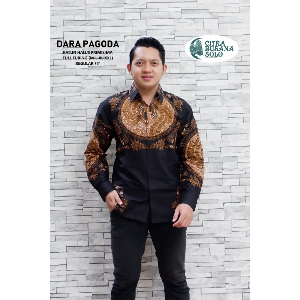 DARA PAGODA Kemeja Batik Pria Full Furing Bahan Katun Primisima