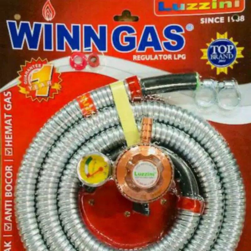 Winn Gas , Safety gas , W 138 , Luzzini   , selang paket Win gas , Panjang Selang 1.8 Meter