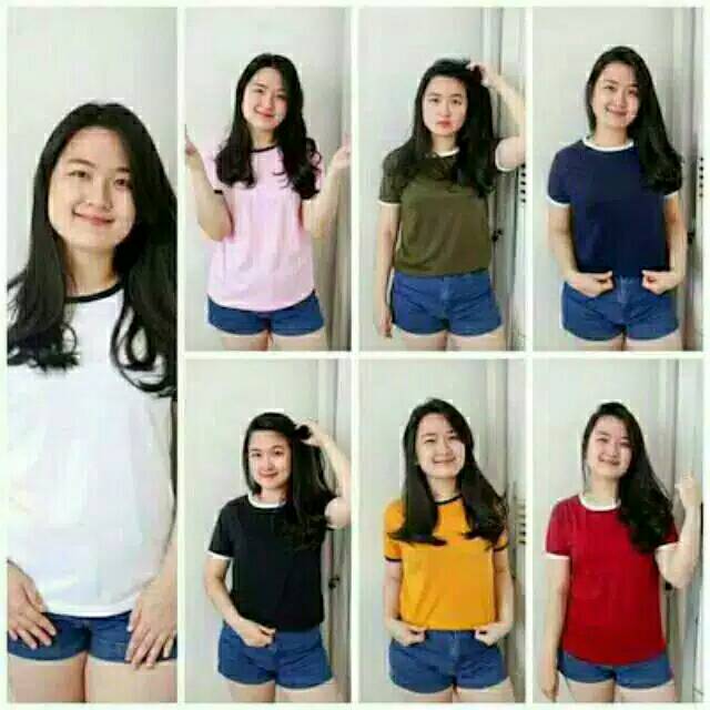 RINGER TEE / 12 WARNA / SEKILO 10 PCS