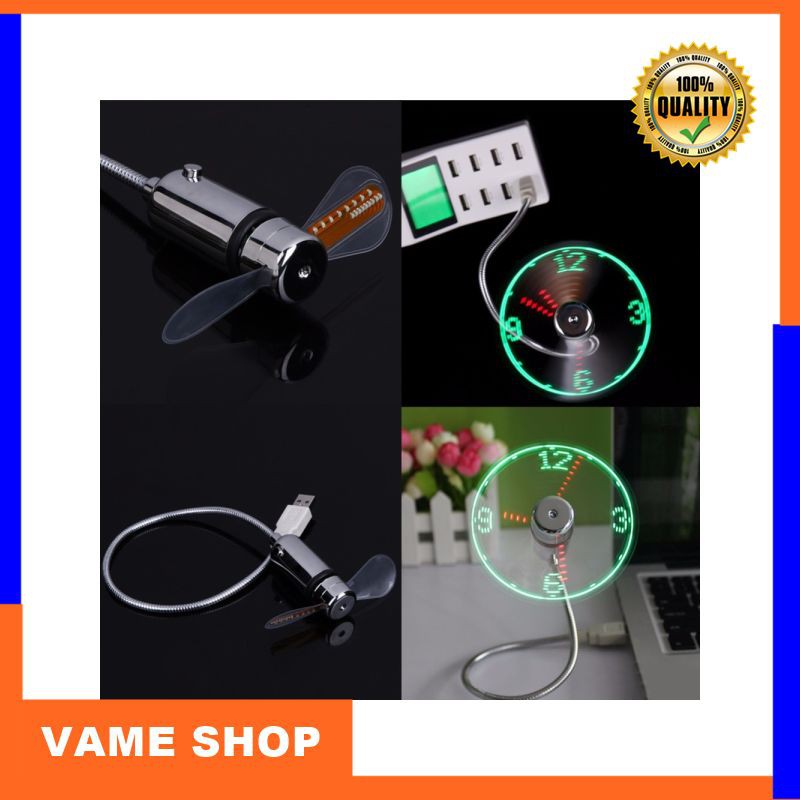 Terlaris USB Gadget Durable Adjustable Mini Flexible Fan LED Light USB Fan Time Clock Desktop Clock