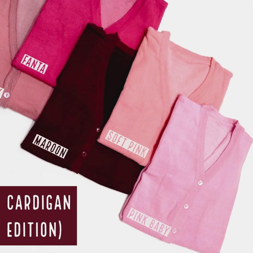 ☋ Cardigan Basic 20 Warna Rajut Benang Spandek Kardigan Wanita XL Polos Lengan Panjang STAYL Big Siz