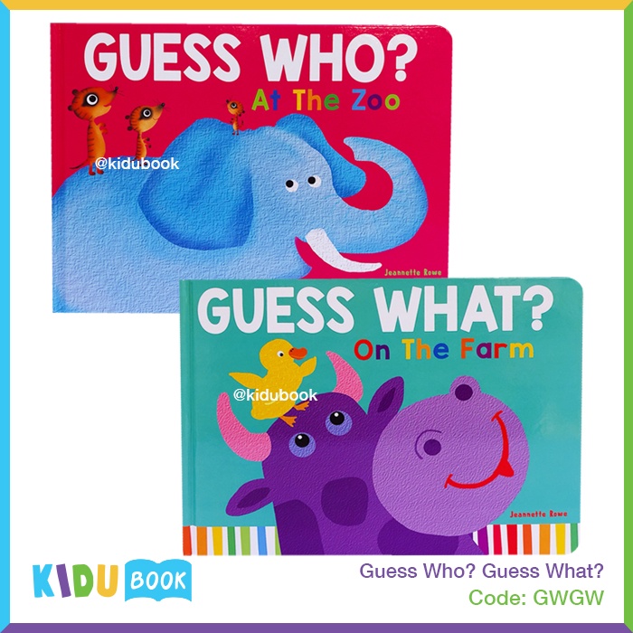 Buku Cerita Bayi dan Anak Guess Who At The Zoo And Guess What On The Farm Kidu Toys