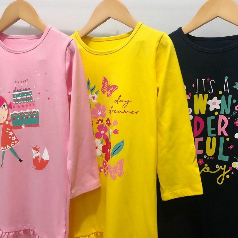 Gamis Kaos Anak Aplikasi Sablon Gamis Kaos Anak Murah Branded 1-8 tahun