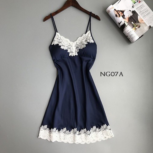 [PALING MURAH] SLEEPWEAR NIGHTGOWN BAJU TIDUR WANITA SEKSI LACE NAVY NG07A