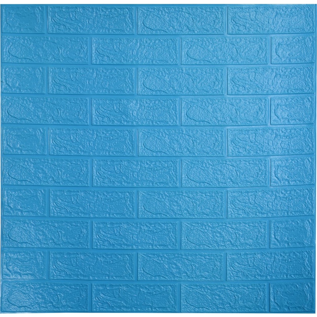 BISA COD!! Wallpaper 3D FOAM / Wallfoam Dinding 3D Motif Bata Premium High Quality 3mm TERMURAH!-Biru Tua